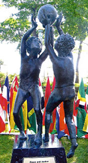 Peace and Love sculpture